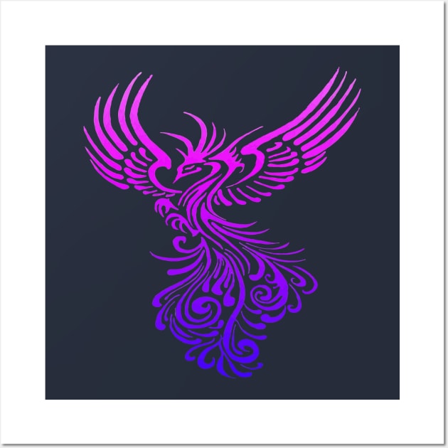 Artistic Phoenix Pink Lilac Color Blend Wall Art by taiche